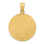 14K Polished and Satin St Patrick Medal Hollow Pendant