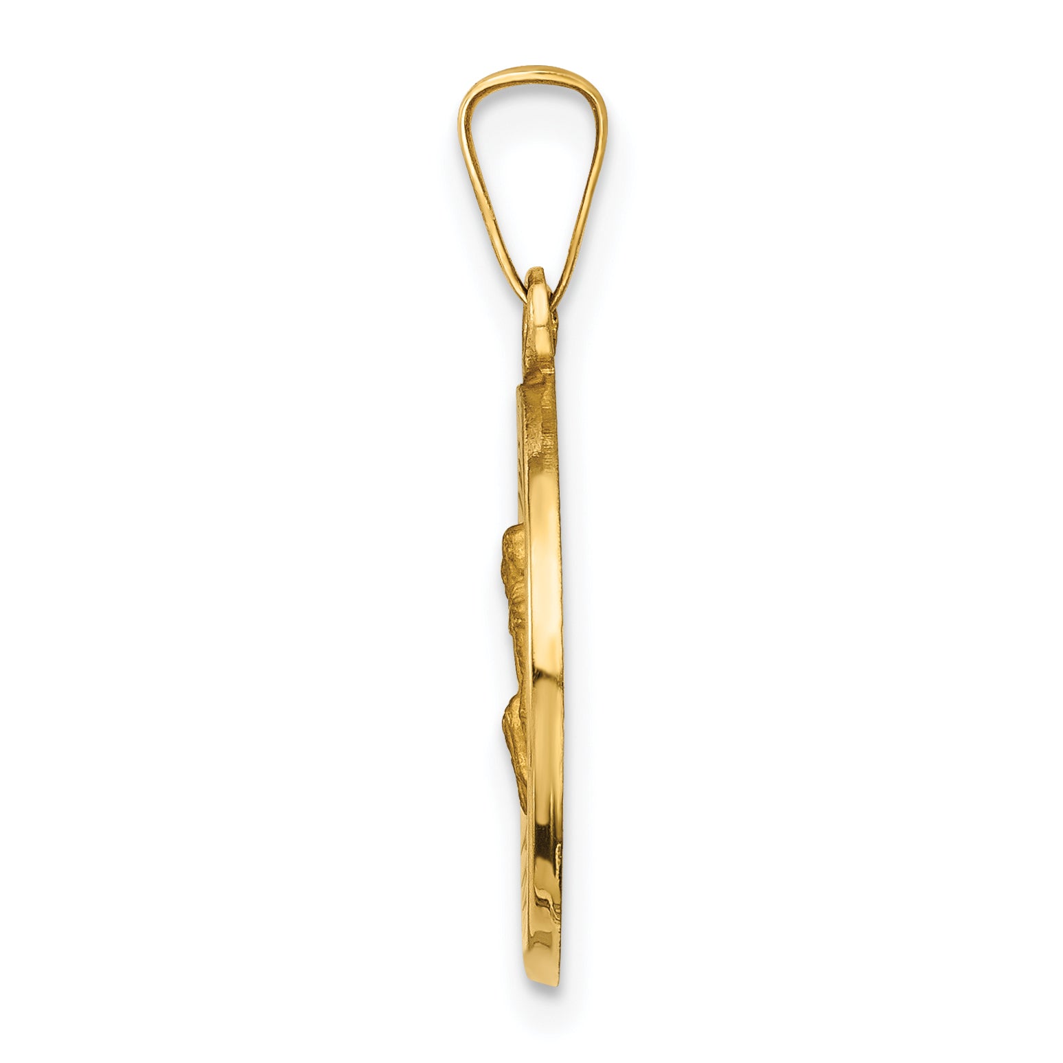 14K Polished and Satin St Peregrine Medal Hollow Pendant Secondary image