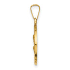14K Polished and Satin St Peregrine Medal Hollow Pendant