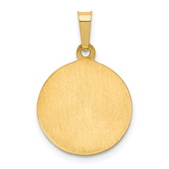 14K Polished and Satin St Peregrine Medal Hollow Pendant