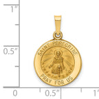 14K Polished and Satin St Peregrine Medal Hollow Pendant
