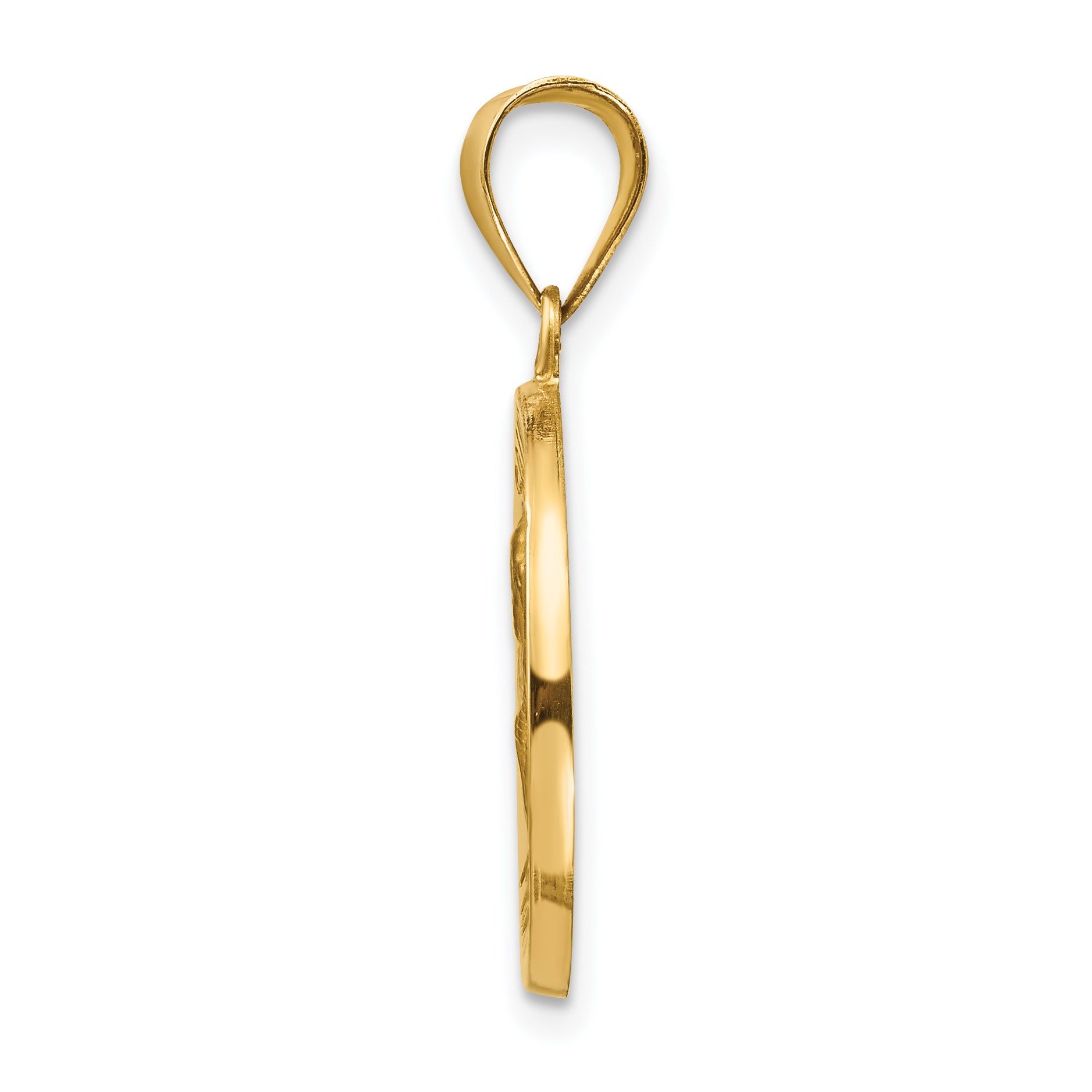 14K Polished and Satin St Peter Medal Hollow Pendant
