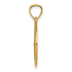 14K Polished and Satin St Raphael Medal Hollow Pendant