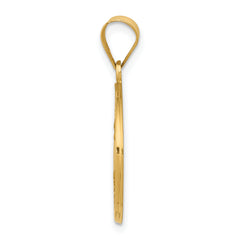14K Polished and Satin St Theresa Medal Hollow Pendant