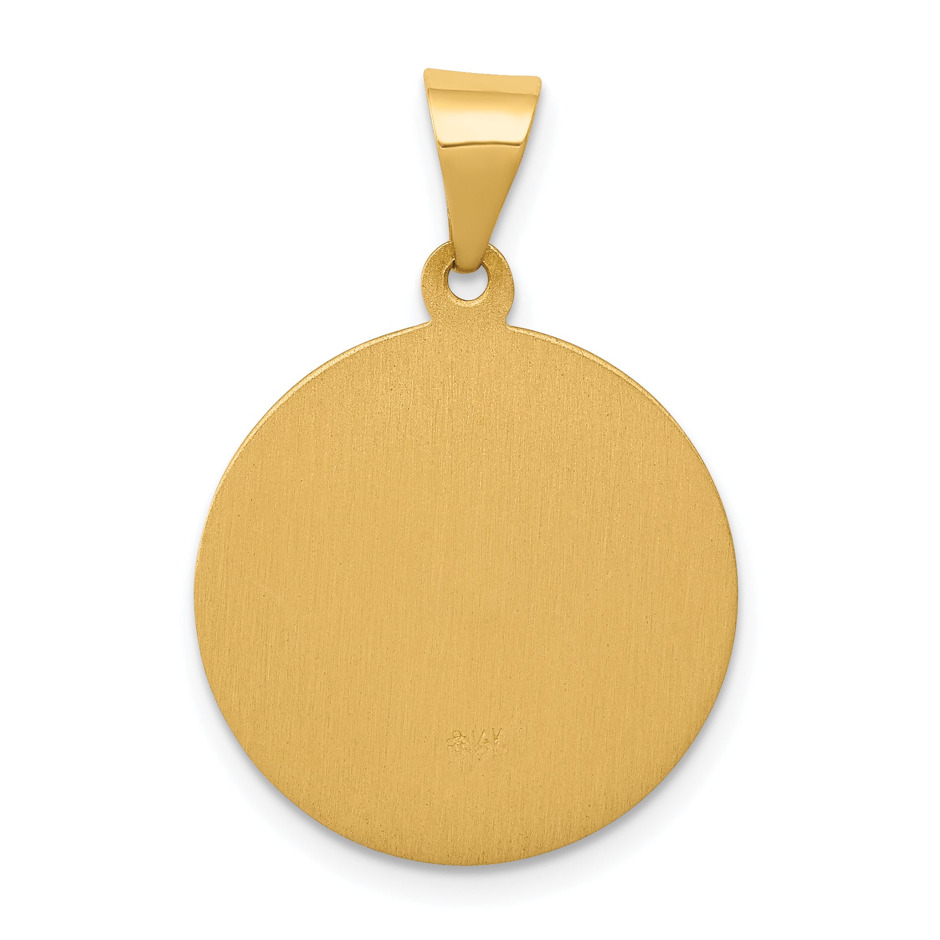 14K Polished and Satin St Theresa Medal Hollow Pendant