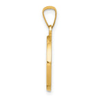 14K Polished/Satin First Holy Communion Medal Hollow Pendant