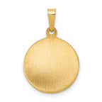 14K Polished/Satin First Holy Communion Medal Hollow Pendant