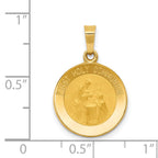 14K Polished/Satin First Holy Communion Medal Hollow Pendant