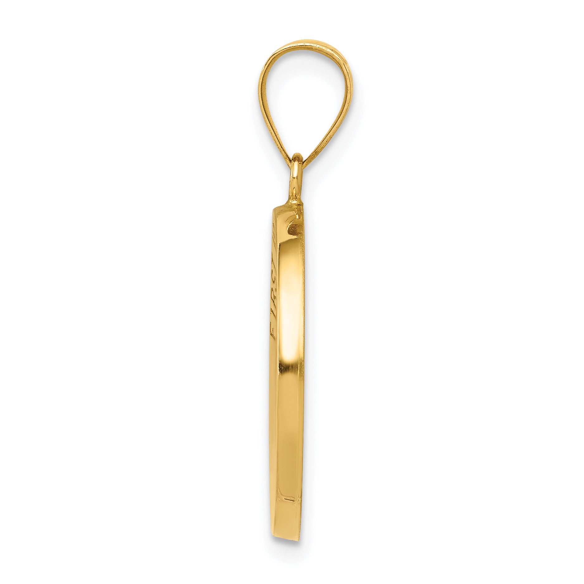 14K Polished/Satin First Holy Communion Medal Hollow Pendant Secondary image