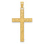 14k Etched Floral Cross Pendant