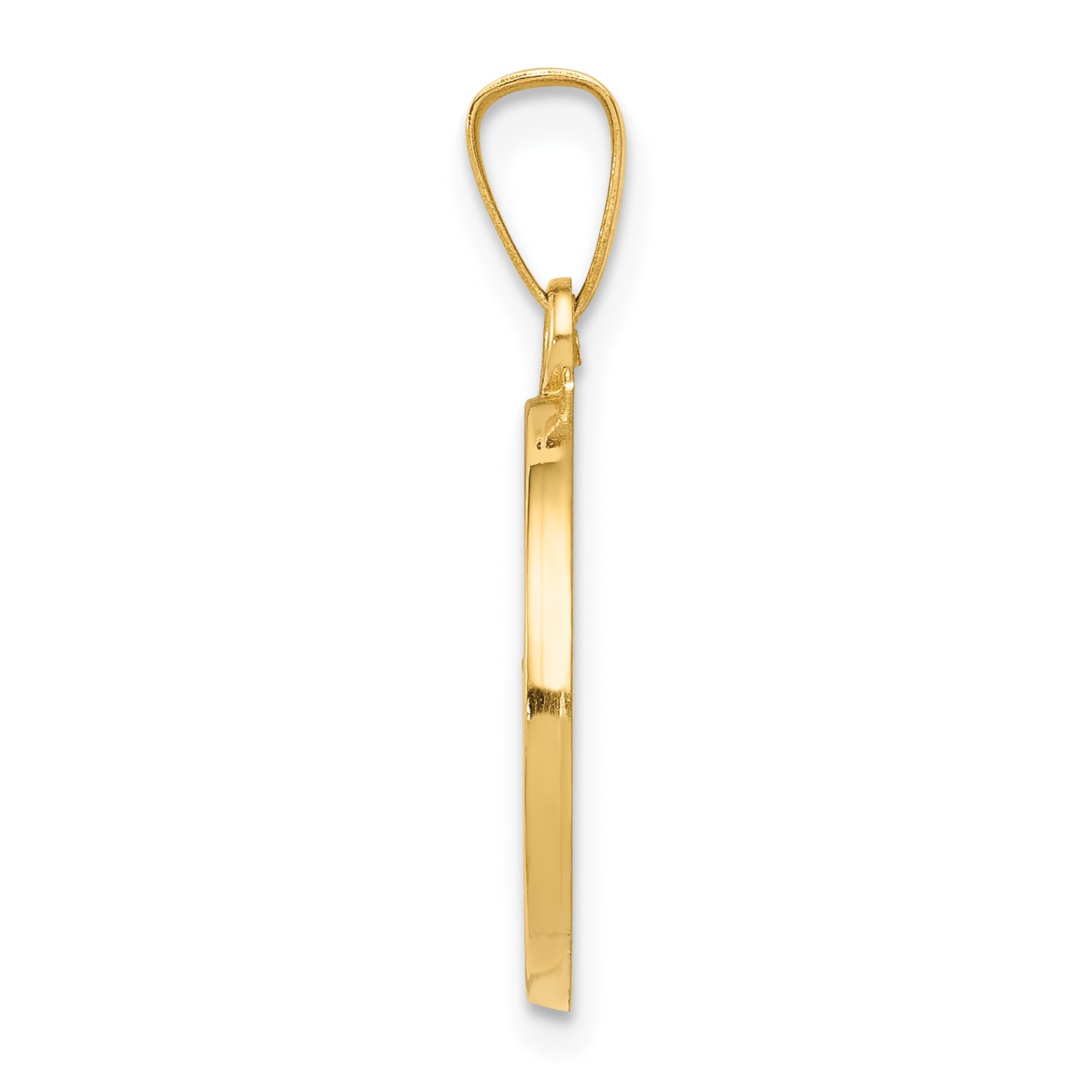 14K Polished and Satin Confirmation Medal Hollow Pendant Secondary image