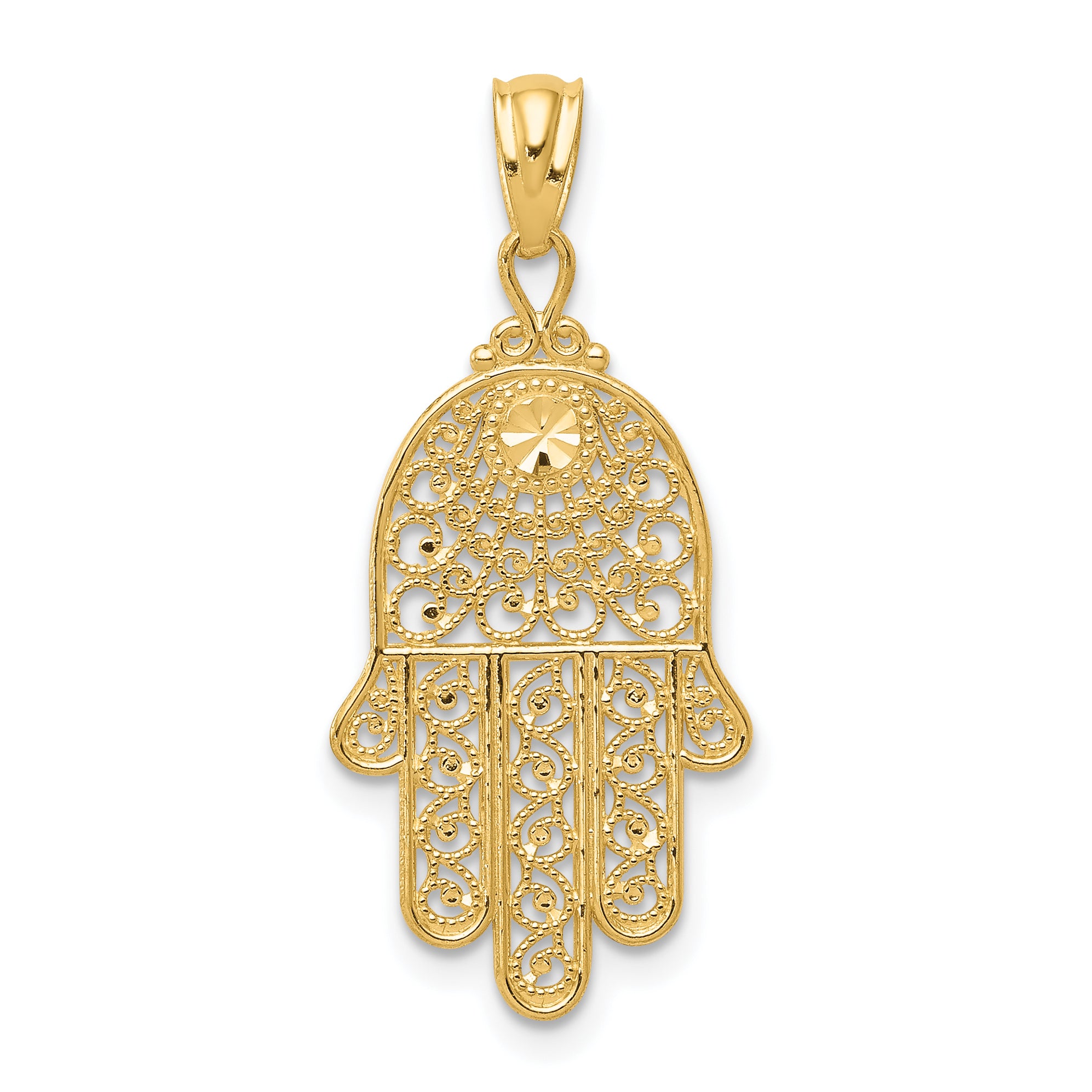 14k Yellow Gold Hand of God Pendant Main image