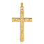 14k Etched Floral Design Cross Pendant