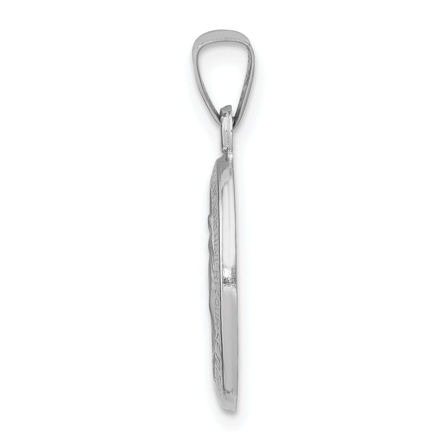 14K White Gold Polished/Satin Miraculous Medal Hollow Pendant Secondary image