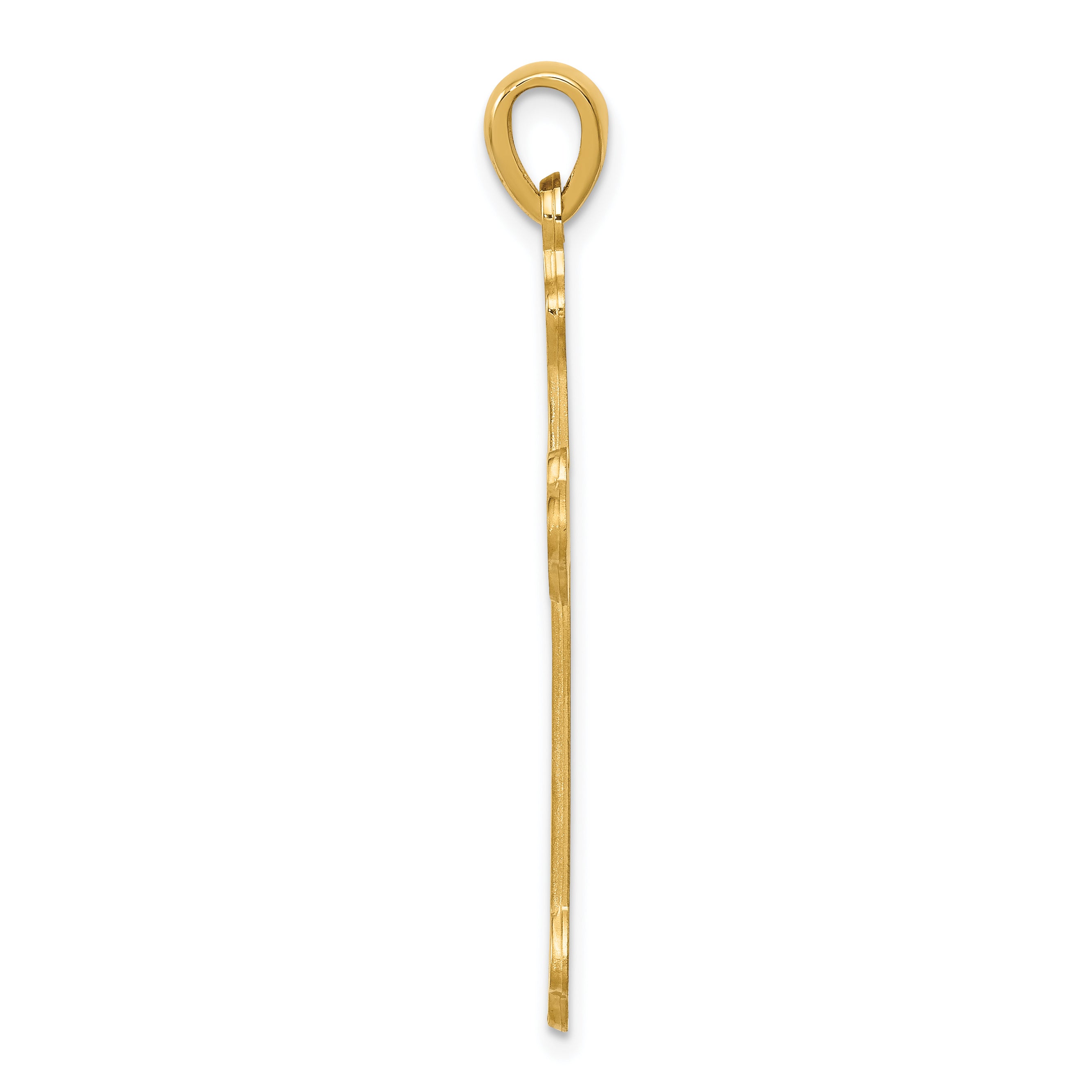 14K Budded Cross Pendant