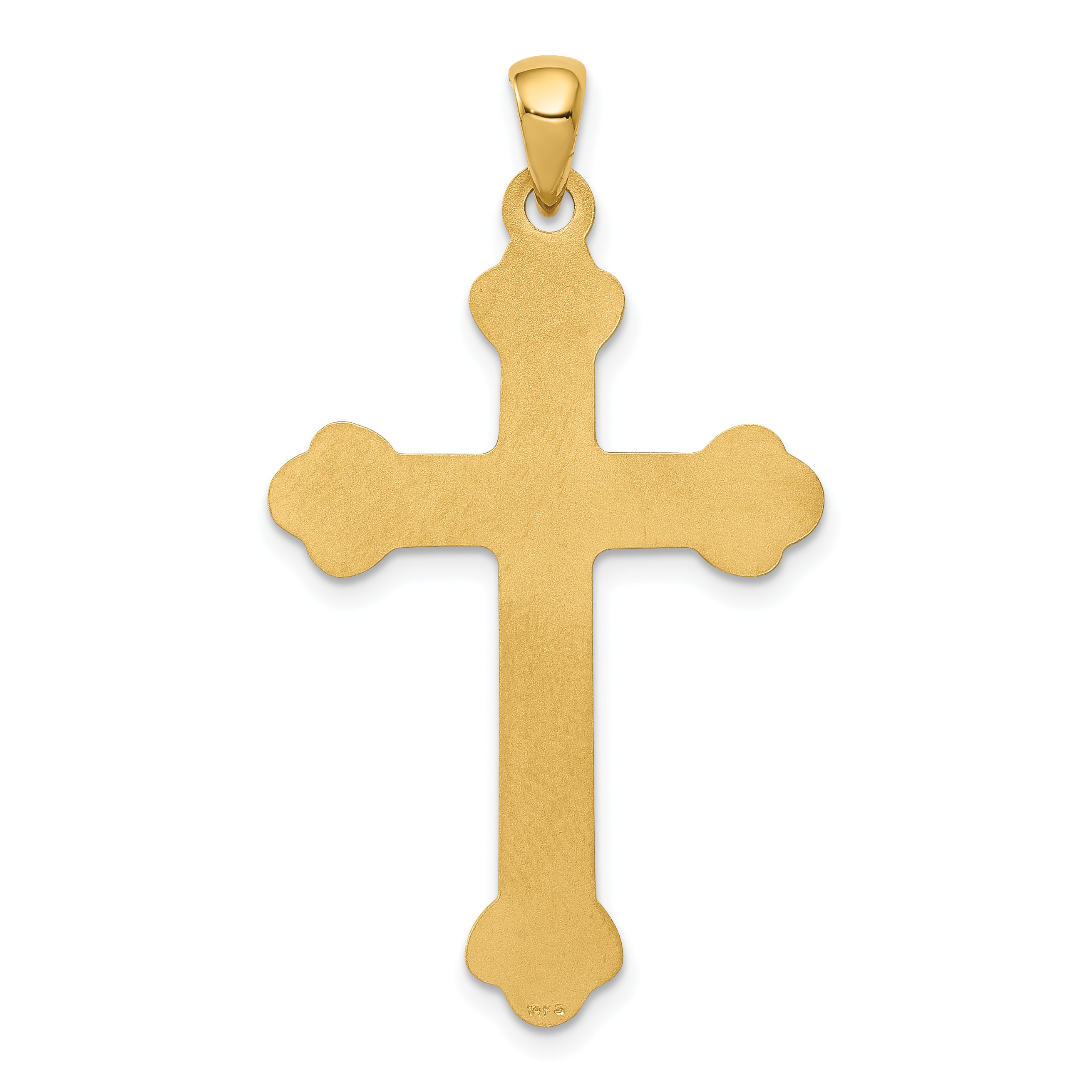 14K Budded Cross Pendant