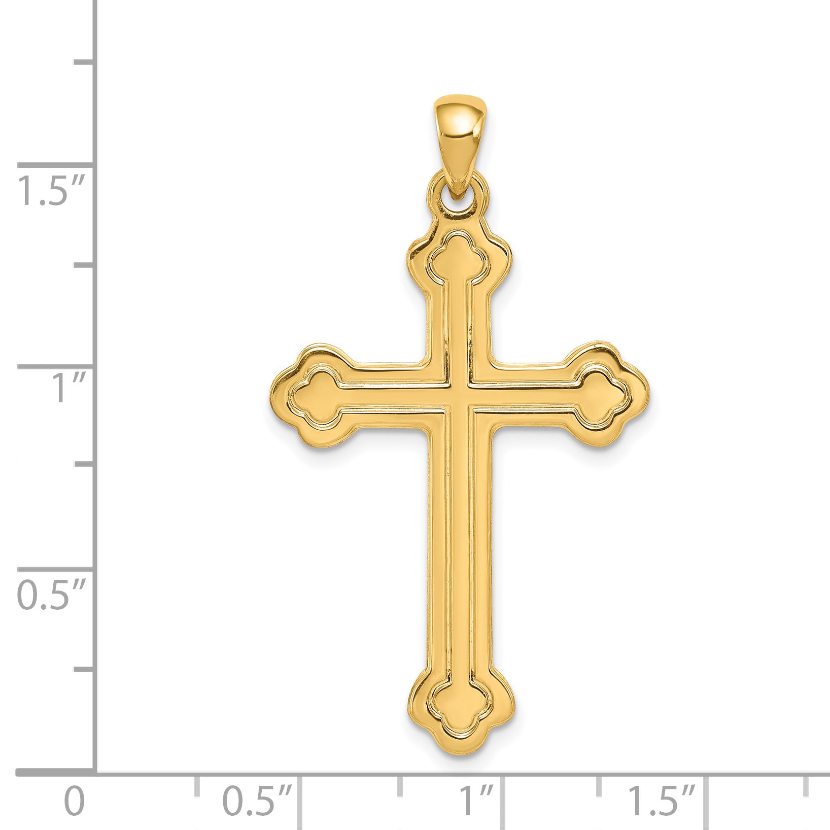 14K Budded Cross Pendant