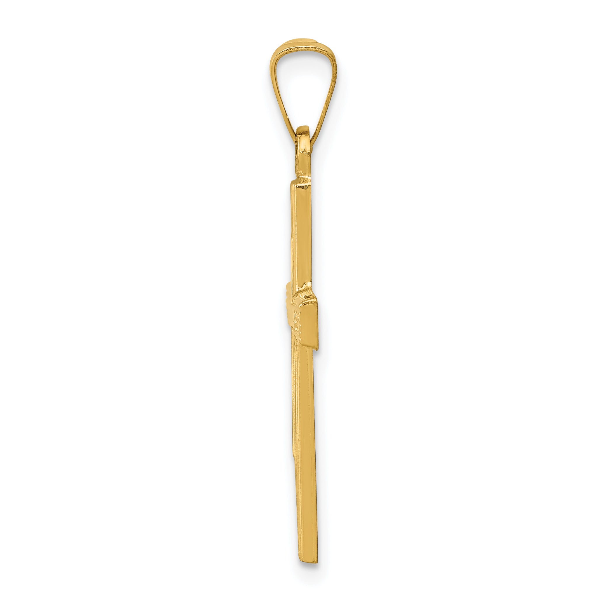 14K Brushed and Polished Latin Cross Pendant Secondary image