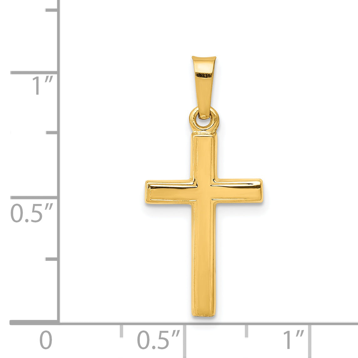 14K Polished Latin Cross Pendant