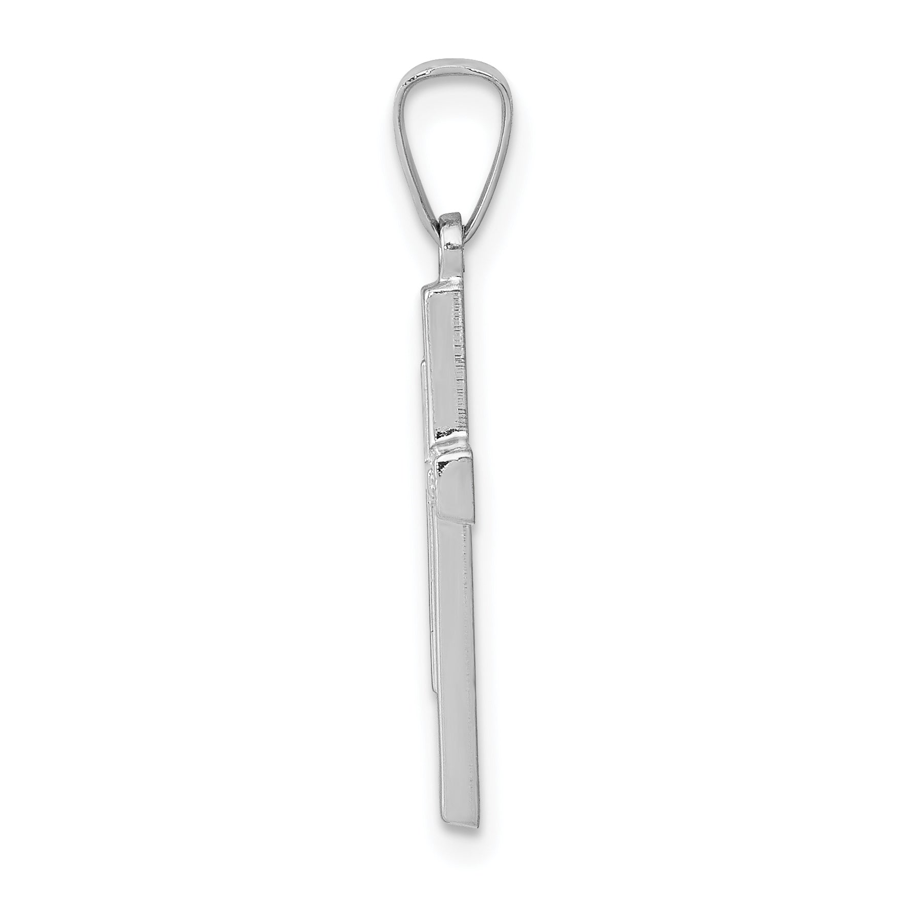 14K White Gold Polished Latin Cross Pendant Secondary image