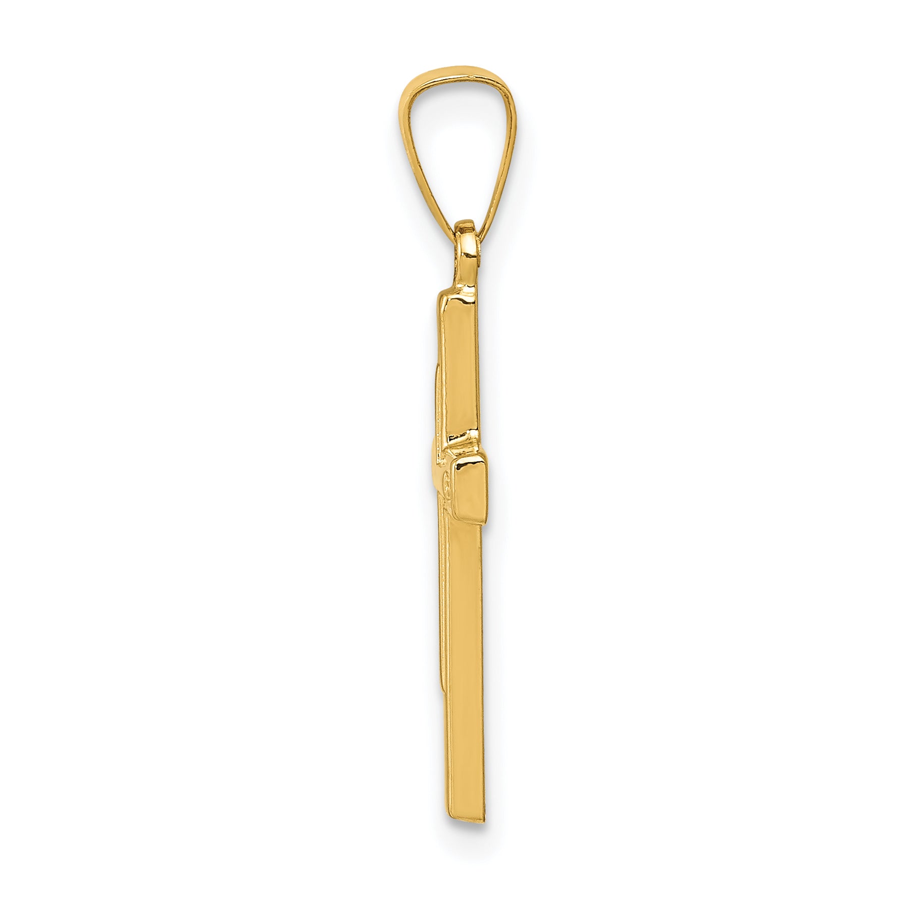14K Polished Cross Latin Pendant