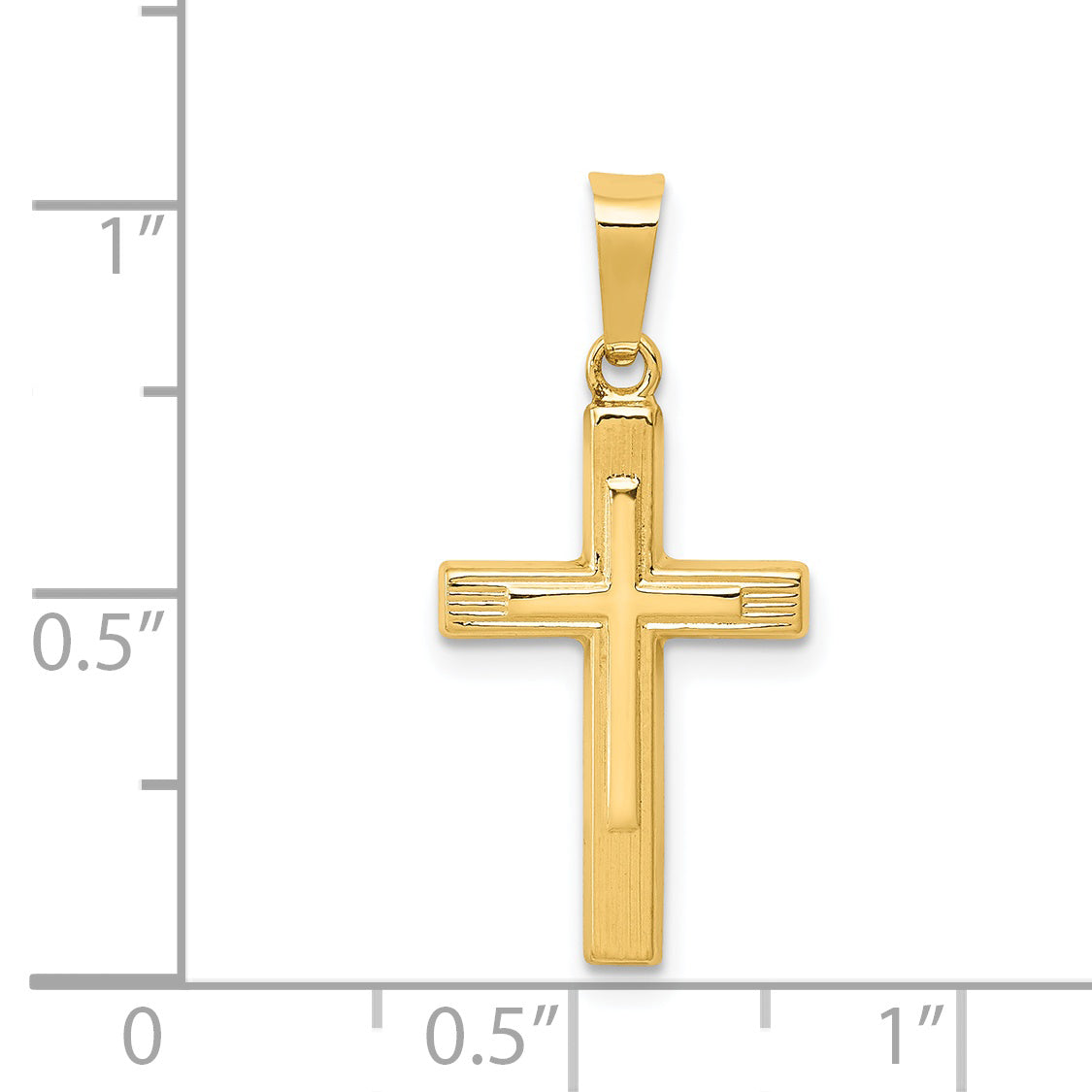 14K Polished Cross Latin Pendant