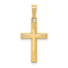 14k Polished Cross Latin Pendant