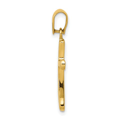 14K Polished Cross Pendant