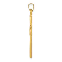 14K Polished Filigree Cross Pendant
