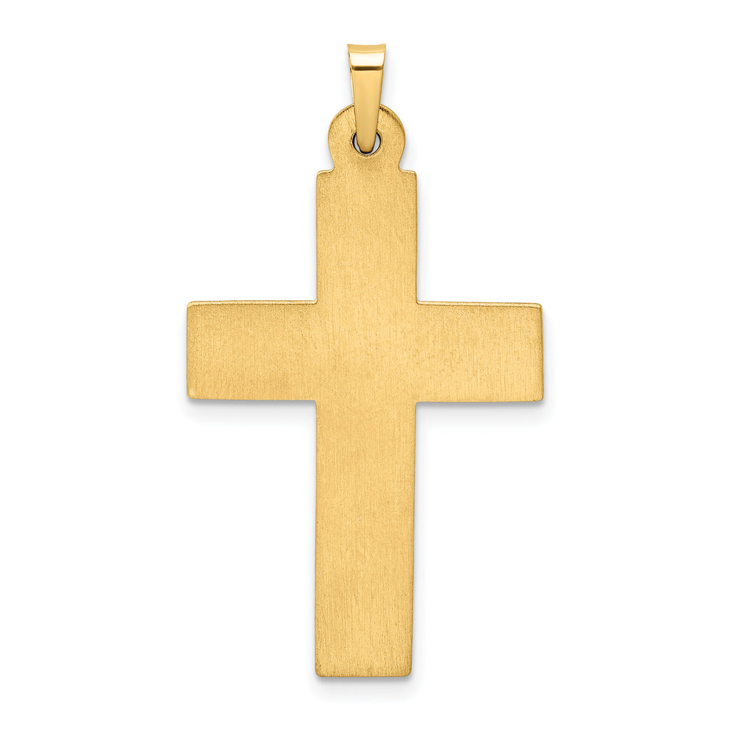14K Polished Filigree Cross Pendant