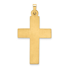 14K Polished Filigree Cross Pendant