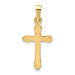 14K Textured and Polished Latin Cross Pendant