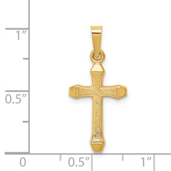 14K Textured and Polished Latin Cross Pendant