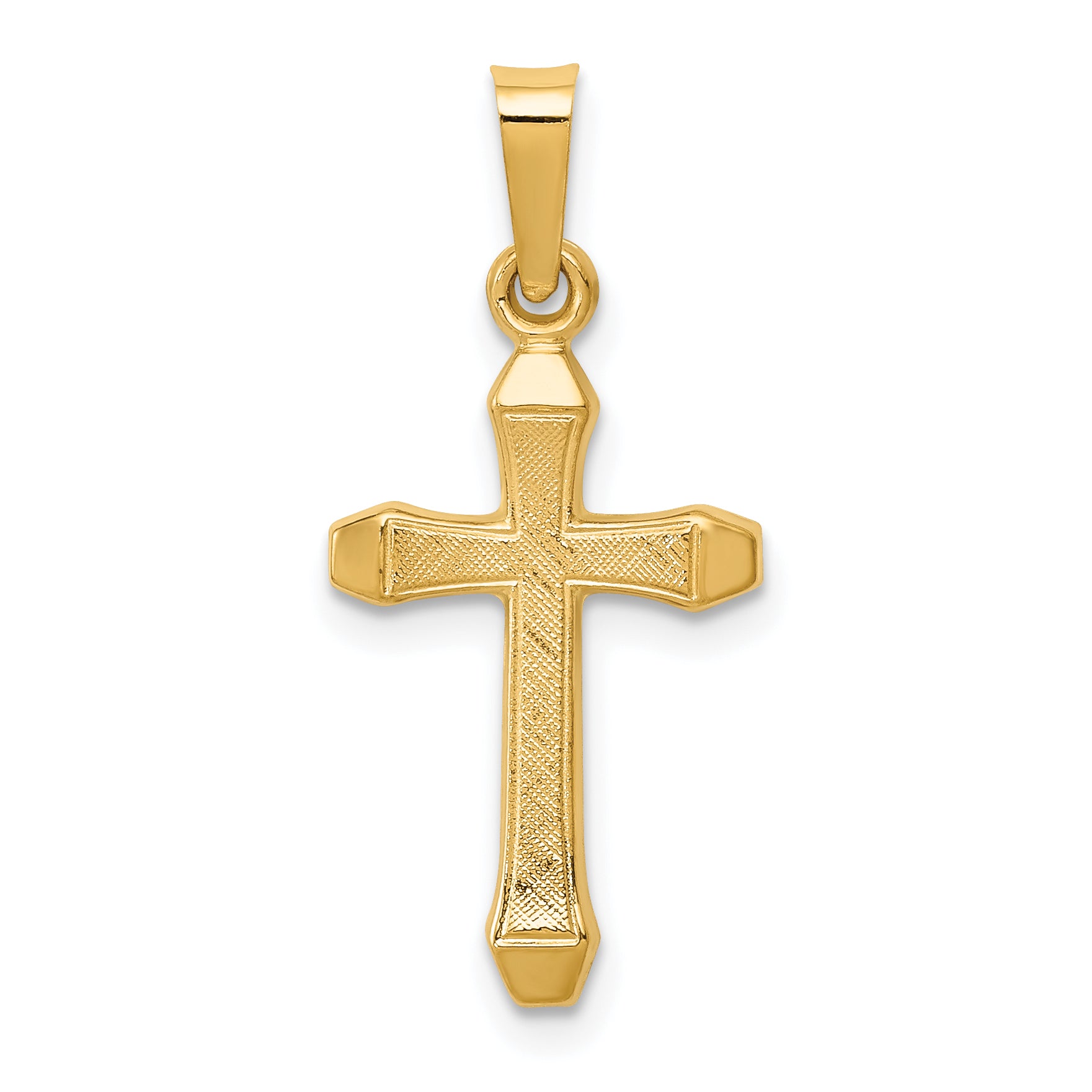 14k Textured and Polished Latin Cross Pendant Main image