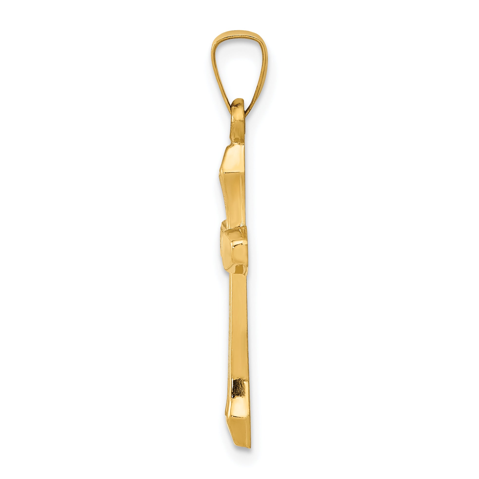 14K Textured and Polished Latin Cross Pendant Secondary image