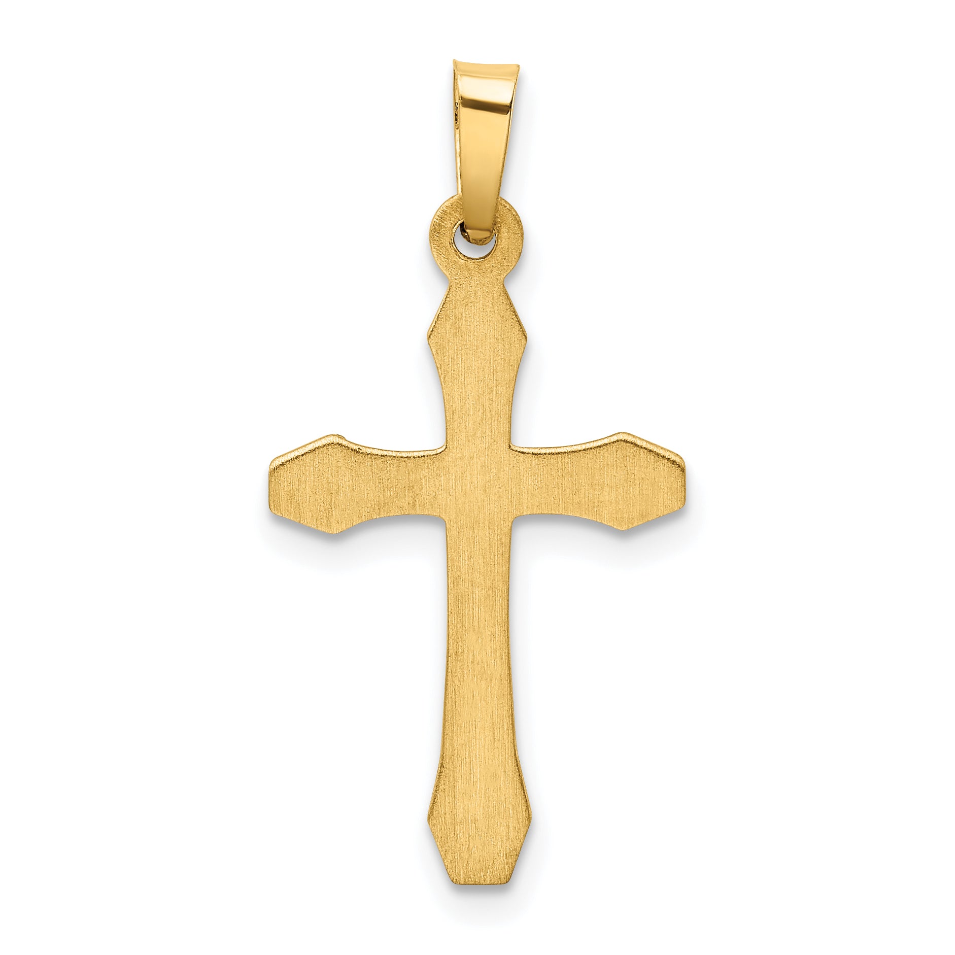 14K Textured and Polished Latin Cross Pendant