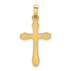 14K Textured and Polished Latin Cross Pendant