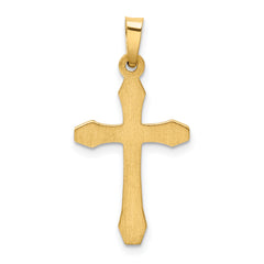 14K Textured and Polished Latin Cross Pendant