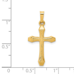14K Textured and Polished Latin Cross Pendant