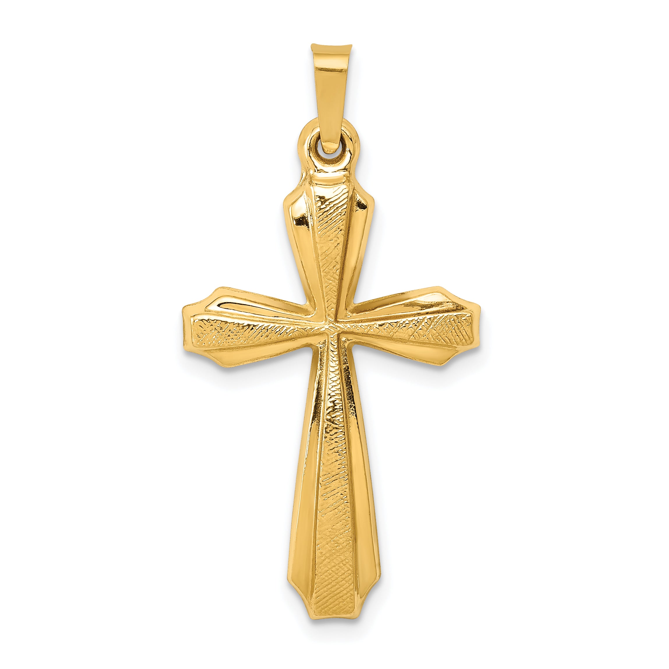 14k Textured and Polished Passion Cross Pendant Main image