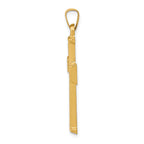 14K Brushed and Polished Latin Cross Pendant