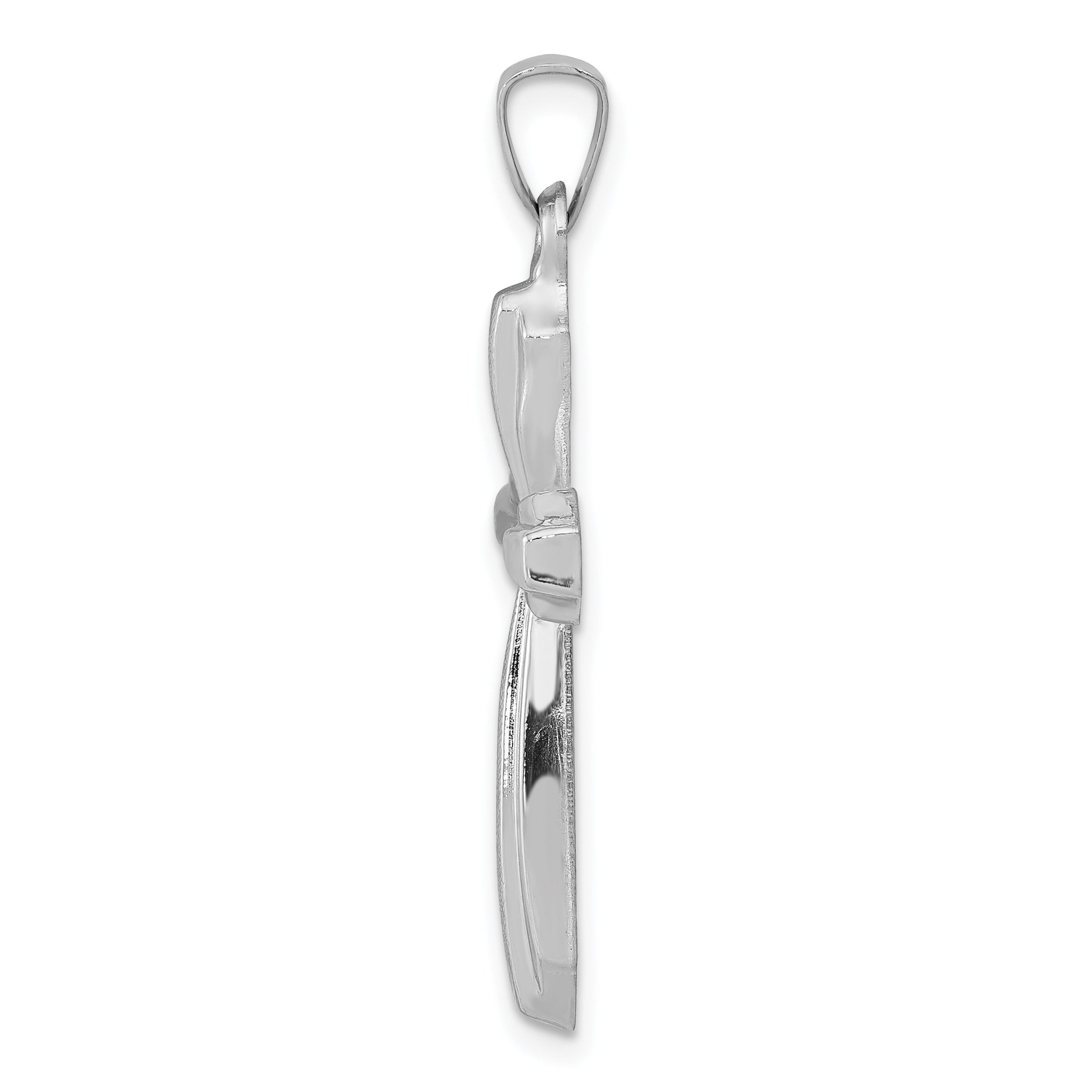 14K White Gold Textured and Polished Passion Cross Pendant Secondary image