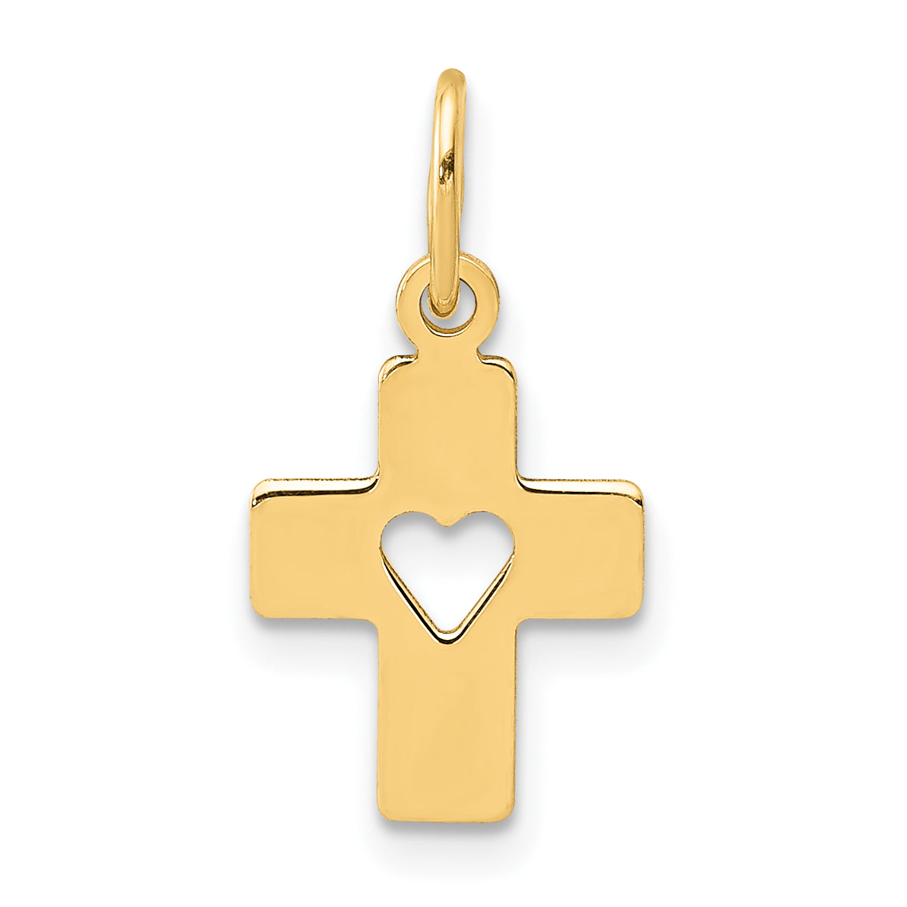 14k Polished Cross with Heart Pendant Main image