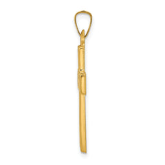 14K Brushed and Polished Latin Cross Pendant
