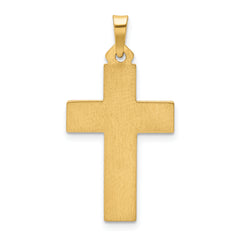 14K Brushed and Polished Latin Cross Pendant