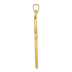 14K Brushed and Polished Latin Cross Pendant