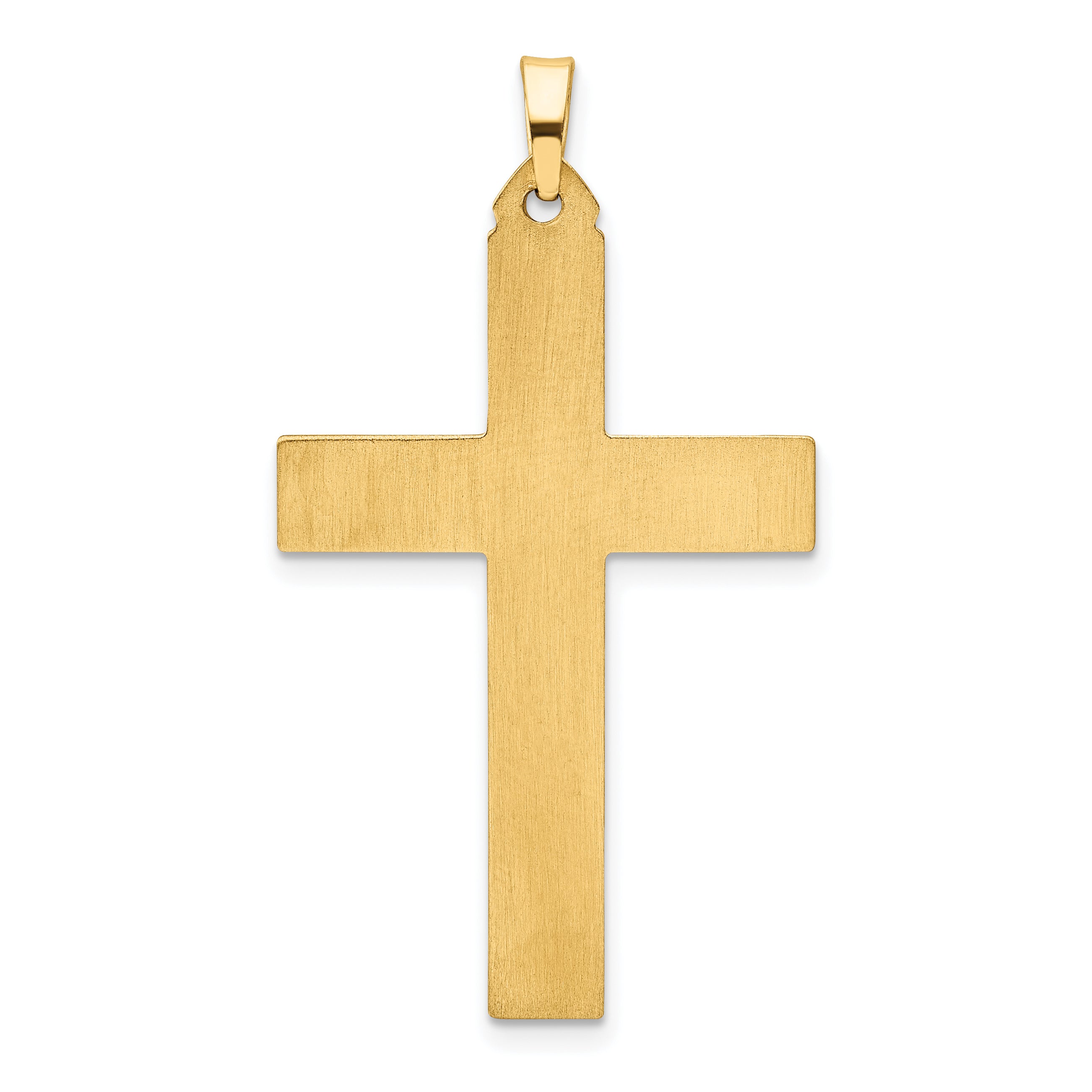 14K Brushed and Polished Latin Cross Pendant