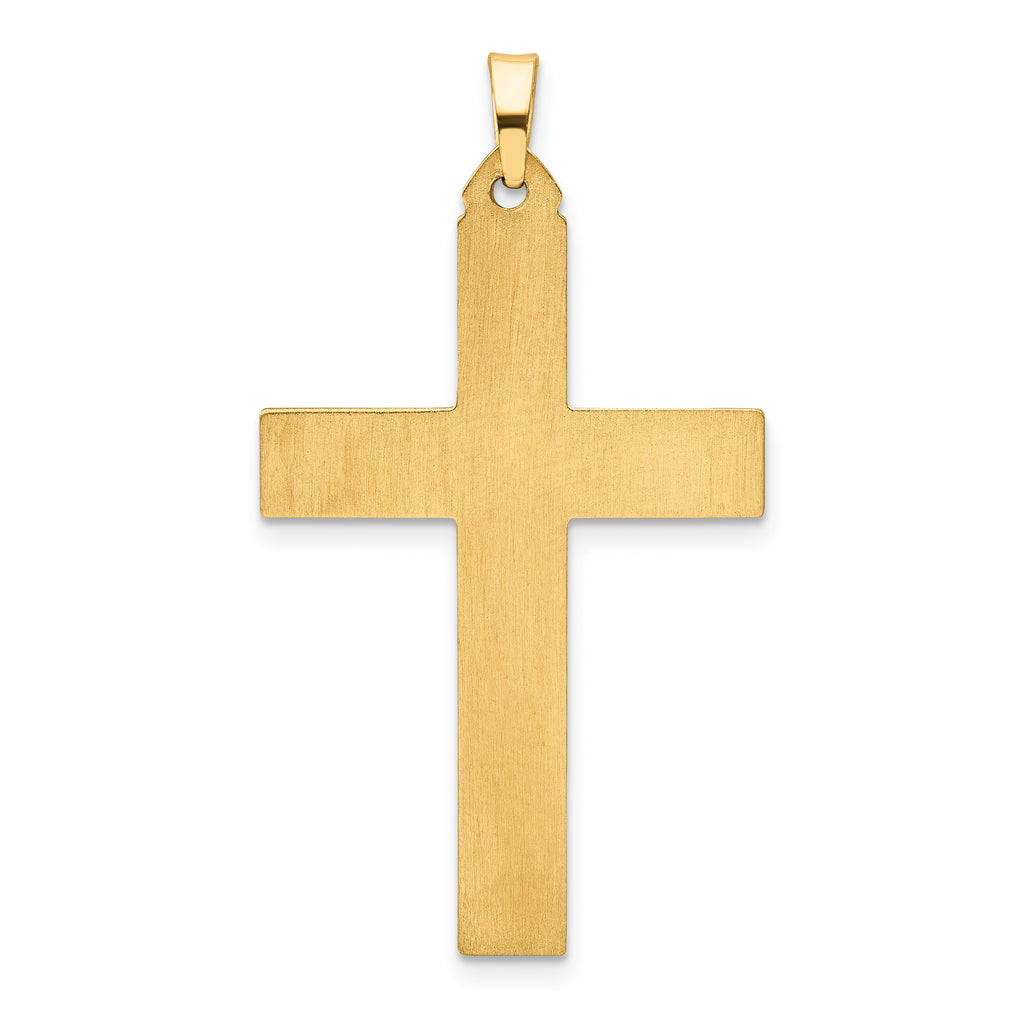 14K Brushed and Polished Latin Cross Pendant