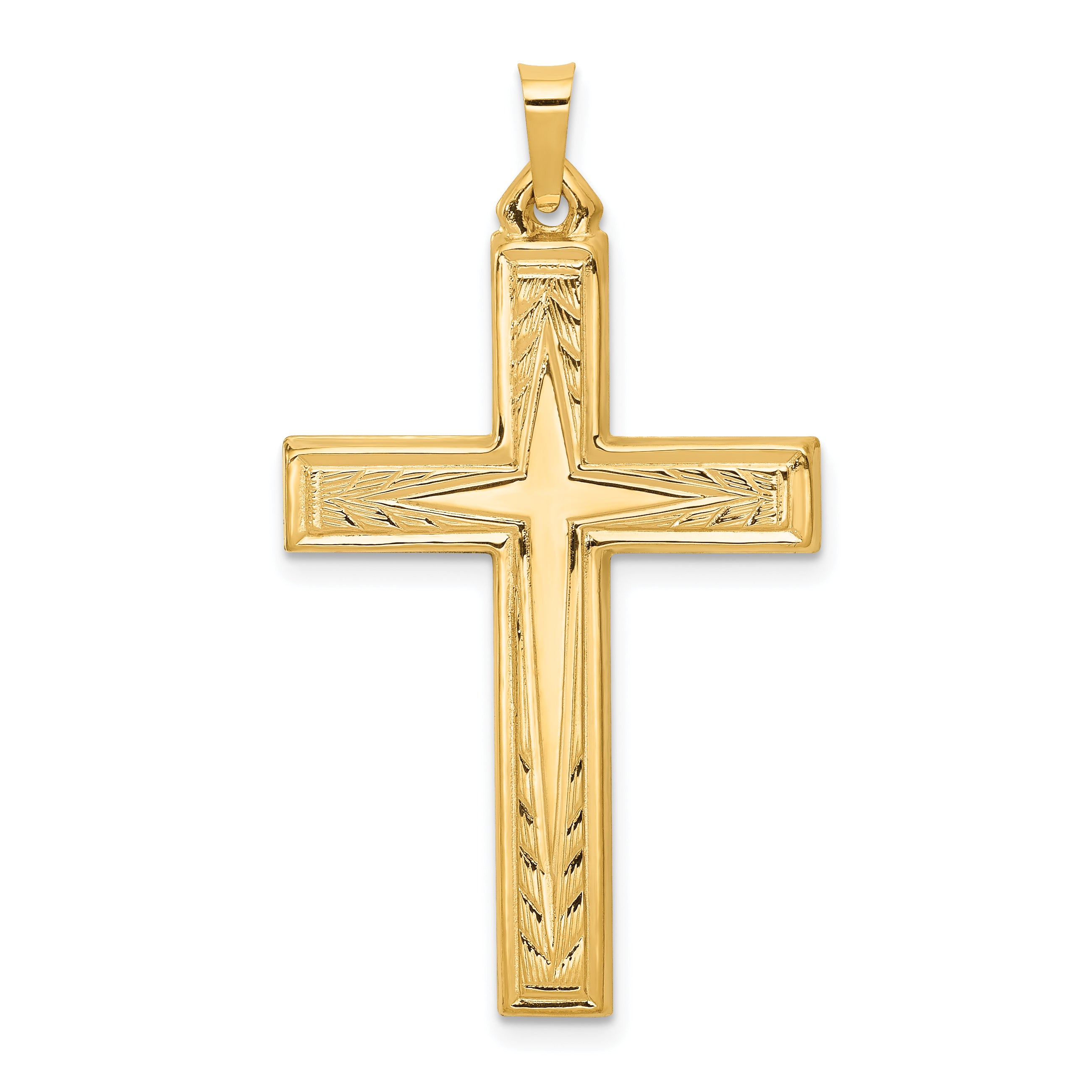 14k Brushed and Polished Latin Cross Pendant Main image