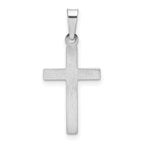 14K White Gold Polished Hollow Latin Cross Pendant